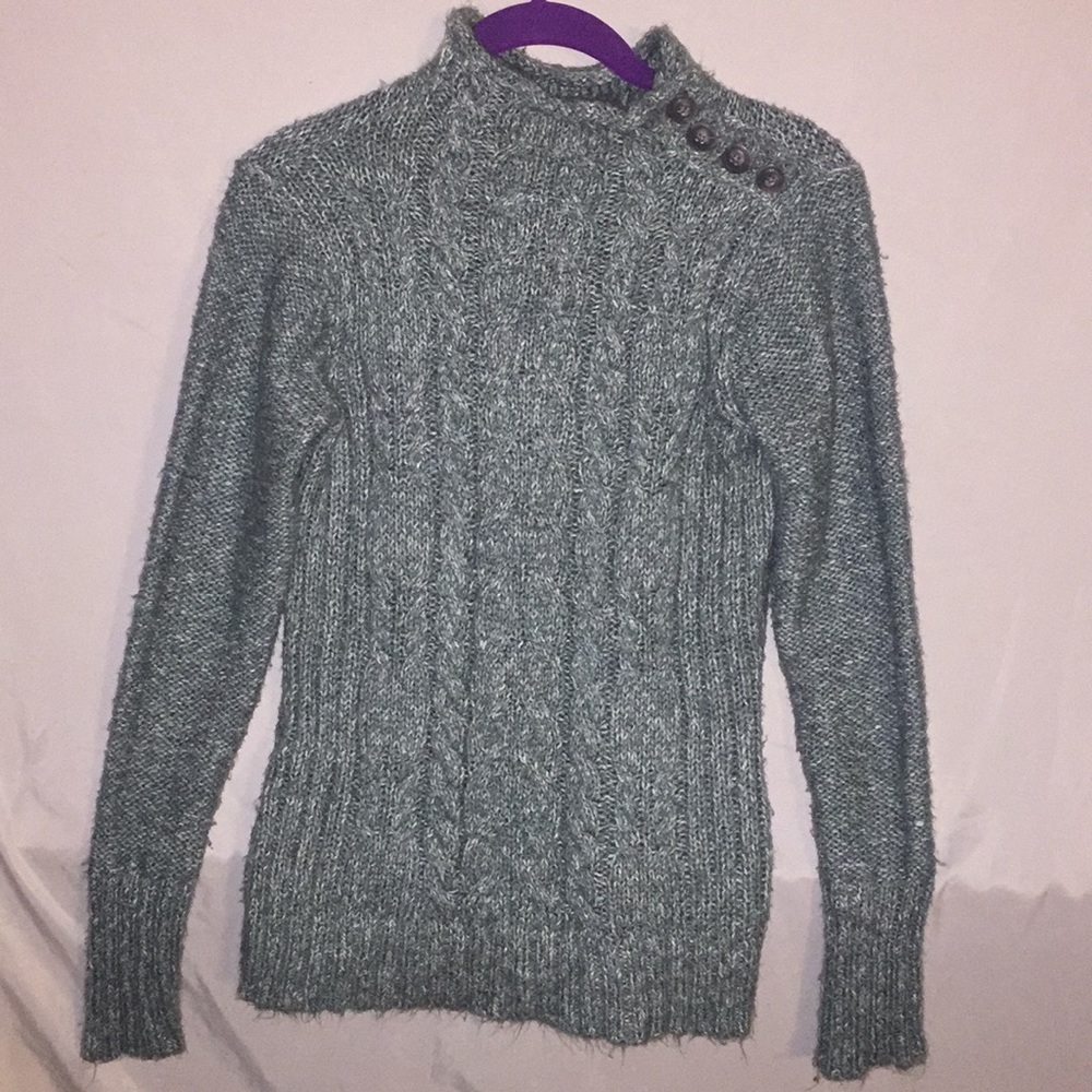 Green and white sweater